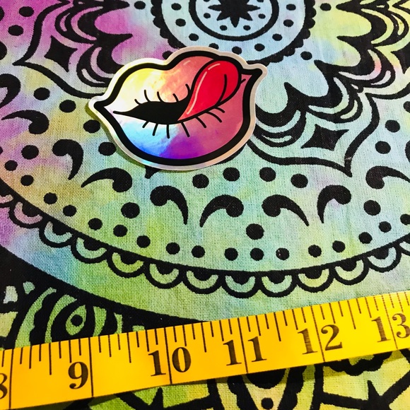 Lips Metallic Prismatic Reflective Single Decor Sticker - Picture 3 of 10